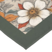 Charmante Herbstterrakotta, weiße Blume Salbei Tischdecke (Schrägansicht)