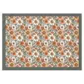 Charmante Herbstterrakotta, weiße Blume Salbei Tischdecke (Vorderseite (Horizontal))