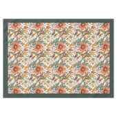 Charmante Herbstterrakotta, weiße Blume Salbei Tischdecke (Vorderseite (Horizontal))