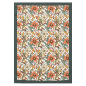 Charmante Herbstterrakotta, weiße Blume Salbei Tischdecke (Vorderseite)