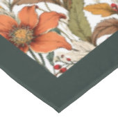 Charmante Herbstterrakotta, weiße Blume Salbei Tischdecke (Schrägansicht)