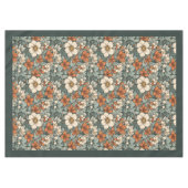 Charmante Herbstterrakotta, weiße Blume Salbei Tischdecke (Vorderseite (Horizontal))