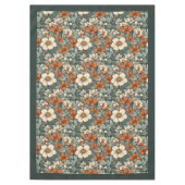 Charmante Herbstterrakotta, weiße Blume Salbei Tischdecke (Vorderseite)