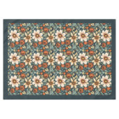 Charmante Herbstterrakotta, weiße Blume Salbei Tischdecke (Vorderseite (Horizontal))