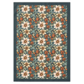 Charmante Herbstterrakotta, weiße Blume Salbei Tischdecke (Vorderseite)