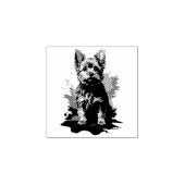 Charmante Hervorhebung eines Yorkshire Terrier Gummistempel (Prägung)