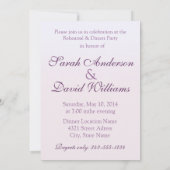 Charmante Hochzeitsrennen| Probe Abendessen Einladung (Rückseite)