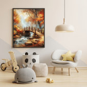 Charmante Holzbrücke Einzigartiges Forest River Sz Poster