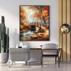 Charmante Holzbrücke Einzigartiges Forest River Sz Poster