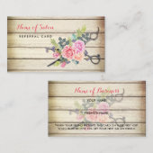 Charmante Holzschere und Rose Freundschaftsreferen Empfehlungskarte (Vorne/Hinten)