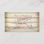 Charmante Holzschere und Rose Freundschaftsreferen Empfehlungskarte (Rückseite)