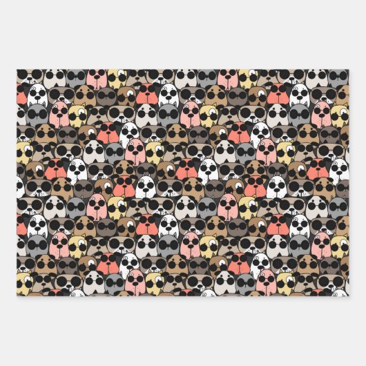 Charmante Hunde Freude Geschenkpapier Set (Vorderseite 2)