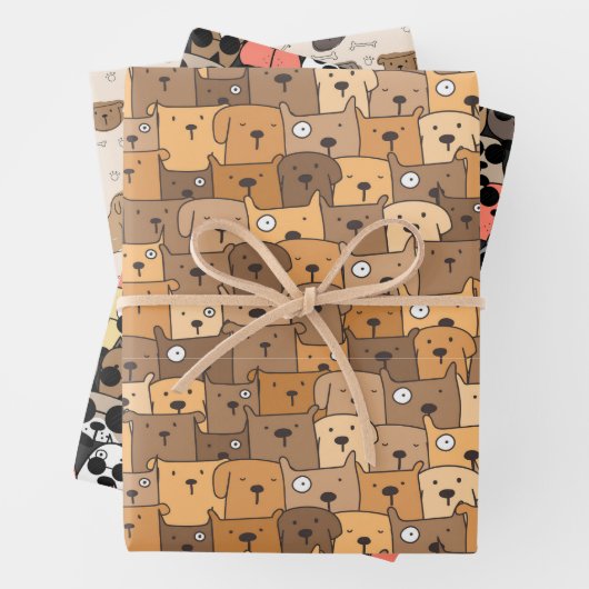 Charmante Hunde Freude Geschenkpapier Set (Beispiel)