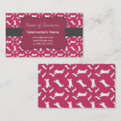 Charmante Hundeknochen - Mauve Große Haustiere Visitenkarte (Vorne/Hinten)