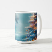 Charmante Hütte am Meer an Weihnachten Kaffeetasse (VorderseiteRechts)