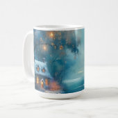 Charmante Hütte am Meer an Weihnachten Kaffeetasse (Vorderseite Links)
