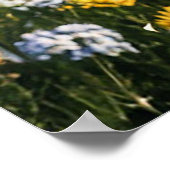 Charmante Hütte umgeben von farbenfroher Wildblume Poster (Ecke)