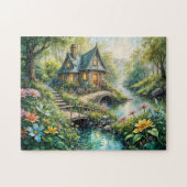 Charmante Hütte von Serene Stream Puzzle (Horizontal)