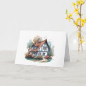 Charmante Hütte Zuhause Blank Mitteilungskarten (Gelbe Blume)