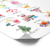 Charmante Illustrierte Dinge jeden Tag zu tun Poster (Ecke)