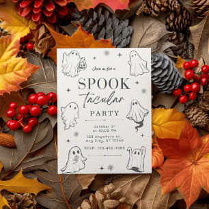 Charmante Illustrierte Geister für ein lustiges Ha Einladung