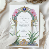 Charmante Jugendstil-Orchids Hochzeit mit floralen Einladung