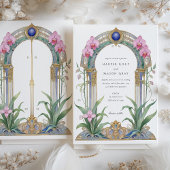 Charmante Jugendstil-Orchids Hochzeit mit floralen Einladung