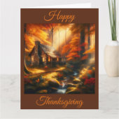 Charmante Kabine im Erntedank Herbst Karte (Vorderseite)