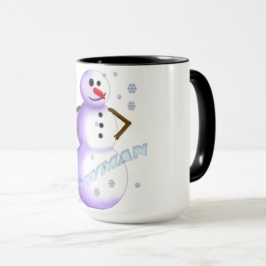 Charmante Kaffee-Tasse zum Thema Schneemann. Einfü Tasse (VorderseiteRechts)