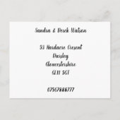 Charmante Katze an der Vordertür Neue Zuhause bewe Ankündigungspostkarte (Rückseite)