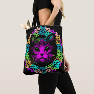 Charmante Katze im Spitzenmuster Tasche