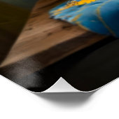 Charmante Katze mit SonnenblumenBouquet Poster (Ecke)