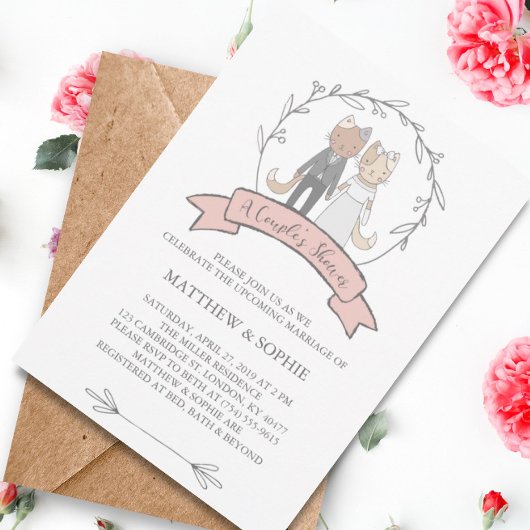 Charmante Katzen Einladungen mit Dusche