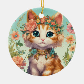 "Charmante Katzenverzierungen - Ideal für Katzen-L Keramik Ornament