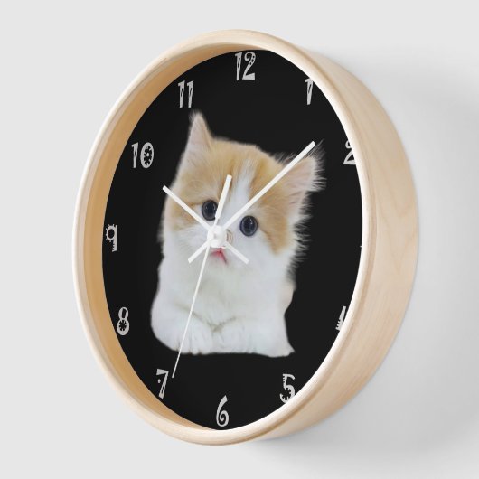 Charmante Kitten Adorable Timepiece Wall Clock Uhr (Winkel)