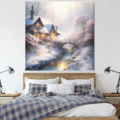 Charmante Landschaft Vintager Wintertag Leinwanddruck (Insitu (Schlafzimmer))