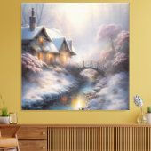 Charmante Landschaft Vintager Wintertag Leinwanddruck (Insitu (Wohnzimmer))