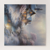 Charmante Landschaft Vintager Wintertag Puzzle (Horizontal)