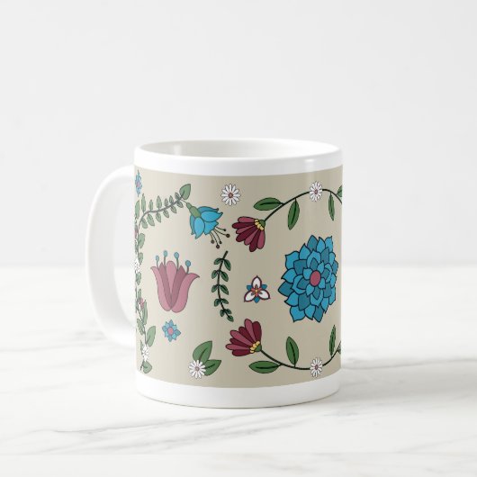 Charmante, lebendige Tasse der Blumen (Vorderseite Links)