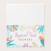 Charmante Lebensmittel-Labels für tropisches Party (Außenseite Aufgefaltet)