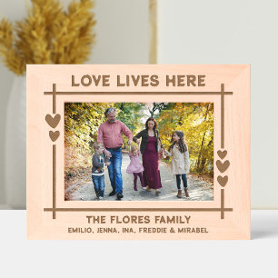 Charmante Liebe lebt hier Herzensfamilie Geätzte Rahmen