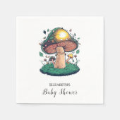 Charmante, liebevolle Mushroom-Babydusche Serviette (Vorderseite)