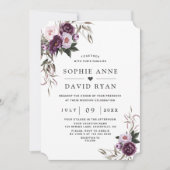 Charmante Lila Pink Peony Blume Hochzeit Einladung (Vorderseite)