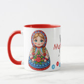 Charmante Matryoshkas mit Personalisierter Touch Tasse (Links)