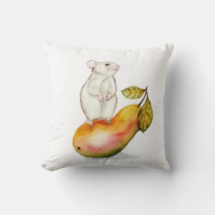 Charmante Maus auf einer Birne Kissen