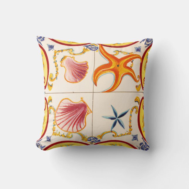 Charmante Muscheln und Starfish Kissen (Vorderseite)
