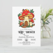 Charmante Niedliche Mushroom-Babydusche Einladung (Stehend Vorderseite)