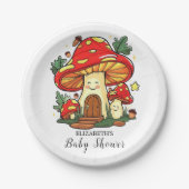 Charmante Niedliche Mushroom-Babydusche Pappteller (Vorderseite)