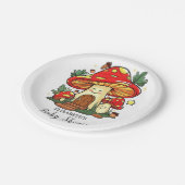 Charmante Niedliche Mushroom-Babydusche Pappteller (Schrägansicht)