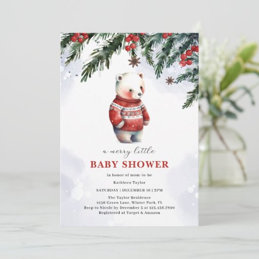 Charmante Niedliche Penguin Winter Weihnachtsdusch Einladung (Stehend Vorderseite)